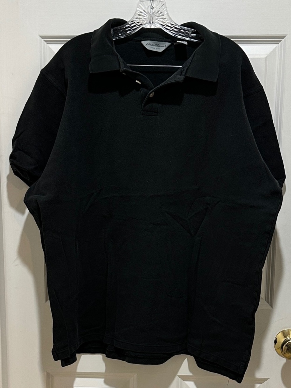 Eddie Bauer Polo Shirt Mens Tall X-Large Black Short Sleeve 100% Cotton